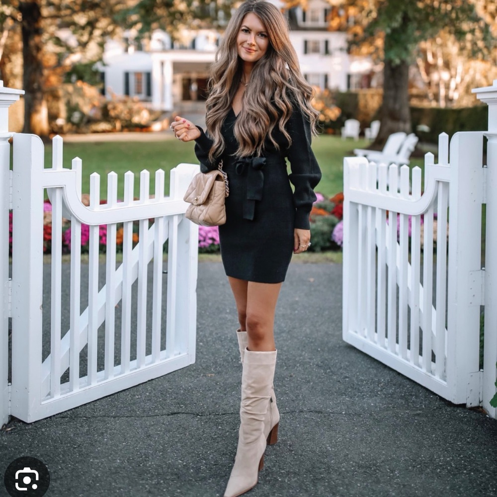Pink Lily Black Sweater Dress